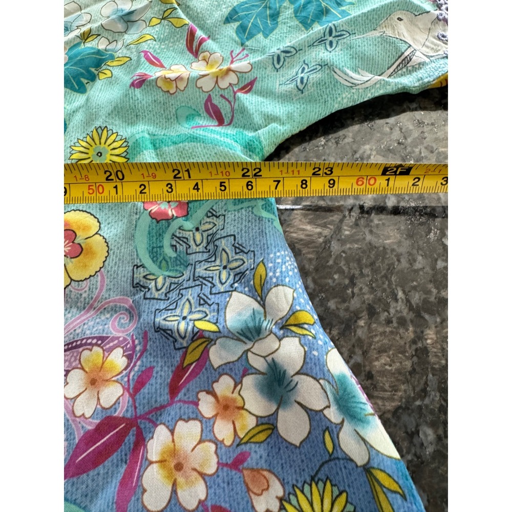 Johnny Was Anji Blouse Altair Floral Tassel V-Neck Top Teal Multi C18726-4 Small - Picture 13 of 13
